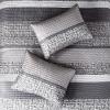Madison Park Quilt Traditional Damask Design All Season, Lightweight Coverlet Bedspread Bedding Set, Matching Shams, Pillows, 104″x94″, Bellagio, Jacquard Grey, 6 Piece(Chevron Grey/Taupe)