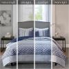 Madison Park Quilt Traditional Damask Design All Season, Lightweight Coverlet Bedspread Bedding Set, Matching Shams, Pillows, 104″x94″, Bellagio, Jacquard Grey, 6 Piece(Geometric Navy)
