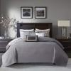 Madison Park Quilt Traditional Damask Design All Season, Lightweight Coverlet Bedspread Bedding Set, Matching Shams, Pillows, 104″x94″, Bellagio, Jacquard Grey, 6 Piece(Chevron Grey/Taupe)