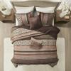 Madison Park Quilt Traditional Damask Design All Season, Lightweight Coverlet Bedspread Bedding Set, Matching Shams, Pillows, 104″x94″, Bellagio, Jacquard Grey, 6 Piece(Floral Red)