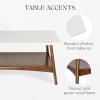 Madison Park Rectangular Wood Coffee Table With Solid Wood Frame & Legs, Living Room Coffee Tables With Storage Shelf, Accent Furniture For Living Room, Minimalist Decor – Off-White / Pecan Parker(Off-white/Pecan)