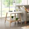 Madison Park Rectangular Wood Coffee Table With Solid Wood Frame & Legs, Living Room Coffee Tables With Storage Shelf, Accent Furniture For Living Room, Minimalist Decor – Off-White / Pecan Parker(Off-white/Natural)