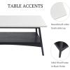 Madison Park Rectangular Wood Coffee Table With Solid Wood Frame & Legs, Living Room Coffee Tables With Storage Shelf, Accent Furniture For Living Room, Minimalist Decor – Off-White / Pecan Parker(Off-white/Black)