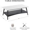 Madison Park Rectangular Wood Coffee Table With Solid Wood Frame & Legs, Living Room Coffee Tables With Storage Shelf, Accent Furniture For Living Room, Minimalist Decor – Off-White / Pecan Parker(Off-white/Black)