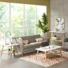 Madison Park Rectangular Wood Coffee Table With Solid Wood Frame & Legs, Living Room Coffee Tables With Storage Shelf, Accent Furniture For Living Room, Minimalist Decor – Off-White / Pecan Parker(Off-white/Natural)
