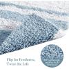 Madison Park Reversible Spa Rug 100%-Cotton Striped Ultra Soft Water Fast Bath Non-Slip Absorbent Quick Dry Mats for Tub, Shower Room, and Bathroom, 20×30, Taupe (Pack of 1)(Blue)