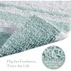 Madison Park Reversible Spa Rug 100%-Cotton Striped Ultra Soft Water Fast Bath Non-Slip Absorbent Quick Dry Mats for Tub, Shower Room, and Bathroom, 20×30, Taupe (Pack of 1)(Aqua)