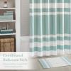 Madison Park Reversible Spa Rug 100%-Cotton Striped Ultra Soft Water Fast Bath Non-Slip Absorbent Quick Dry Mats for Tub, Shower Room, and Bathroom, 20×30, Taupe (Pack of 1)(Aqua)