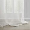 Madison Park Rosette Floral Embellished Cuff Tab Top Solid Window Treatments Single Curtain Panel Drape for Bedroom Living Room and Dorm, 50″x84″, White(White)