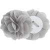Madison Park Rosette Floral Embellished Cuff Tab Top Solid Window Treatments Single Curtain Panel Drape for Bedroom Living Room and Dorm, 50″x84″, White(Grey)