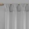 Madison Park Rosette Floral Embellished Cuff Tab Top Solid Window Treatments Single Curtain Panel Drape for Bedroom Living Room and Dorm, 50″x84″, White(Grey)