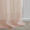Madison Park Rosette Floral Embellished Cuff Tab Top Solid Window Treatments Single Curtain Panel Drape for Bedroom Living Room and Dorm, 50″x84″, White(Blush)