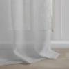 Madison Park Rosette Floral Embellished Cuff Tab Top Solid Window Treatments Single Curtain Panel Drape for Bedroom Living Room and Dorm, 50″x84″, White(Grey)