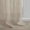 Madison Park Rosette Floral Embellished Cuff Tab Top Solid Window Treatments Single Curtain Panel Drape for Bedroom Living Room and Dorm, 50″x84″, White(Linen)