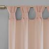 Madison Park Rosette Floral Embellished Cuff Tab Top Solid Window Treatments Single Curtain Panel Drape for Bedroom Living Room and Dorm, 50″x84″, White(Blush)