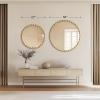 Madison Park Round Mirror, Metal Frame Circle Mirror 36 inch, Wall Art Decor Mounted Hanging for Entryway, Bathroom, hallway, Living Room, Vanity, Marlowe, Gold(Gold)