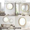 Madison Park Round Mirror, Metal Frame Circle Mirror 36 inch, Wall Art Decor Mounted Hanging for Entryway, Bathroom, hallway, Living Room, Vanity, Marlowe, Gold(Gold)