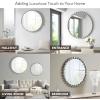 Madison Park Round Mirror, Metal Frame Circle Mirror 36 inch, Wall Art Decor Mounted Hanging for Entryway, Bathroom, hallway, Living Room, Vanity, Marlowe, Gold(Silver)