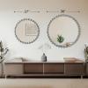 Madison Park Round Mirror, Metal Frame Circle Mirror 36 inch, Wall Art Decor Mounted Hanging for Entryway, Bathroom, hallway, Living Room, Vanity, Marlowe, Gold(Silver)