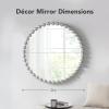 Madison Park Round Mirror, Metal Frame Circle Mirror 36 inch, Wall Art Decor Mounted Hanging for Entryway, Bathroom, hallway, Living Room, Vanity, Marlowe, Gold(Silver)