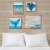 Madison Park Seascape Wall Art-Coastal Theme Complete Set Modern 4 Piece Home Painting Gel Coat Canvas, Living Room Décor, Multi-sizes, Blue(Seascape)