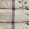 Madison Park Serene 100% Cotton Bath Towel Set Luxurious Floral Decorative Towels for Bathroom Embroidered Cotton Jacquard Design Soft Highly Absorbent for Shower 600 GSM, Multi-Sizes, Green 6 Piece(Purple)
