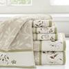 Madison Park Serene 100% Cotton Bath Towel Set Luxurious Floral Decorative Towels for Bathroom Embroidered Cotton Jacquard Design Soft Highly Absorbent for Shower 600 GSM, Multi-Sizes, Green 6 Piece(Green)