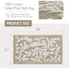 Madison Park Serene 100% Cotton Tufted Bathroom Rug – High & Low Tufting Floral Leaf Design, Quality Luxurious Plush Medium Pile Bath Mat Absorbent, Quick Dry, Shower Room Décor, 21×34 Taupe(Taupe)