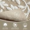 Madison Park Serene 100% Cotton Tufted Bathroom Rug – High & Low Tufting Floral Leaf Design, Quality Luxurious Plush Medium Pile Bath Mat Absorbent, Quick Dry, Shower Room Décor, 21×34 Taupe(Taupe)