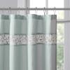 Madison Park Serene Flora Fabric Shower Curtain, mbroidered Transitional Shower Curtains for Bathroom, 72″ x 72″, Red(Aqua)
