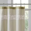 Madison Park Serene Flora Fabric Shower Curtain, mbroidered Transitional Shower Curtains for Bathroom, 72″ x 72″, Red(Green)