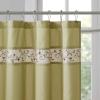 Madison Park Serene Flora Fabric Shower Curtain, mbroidered Transitional Shower Curtains for Bathroom, 72″ x 72″, Red(Green)