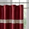 Madison Park Serene Flora Fabric Shower Curtain, mbroidered Transitional Shower Curtains for Bathroom, 72″ x 72″, Red(Red)