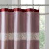 Madison Park Serene Flora Fabric Shower Curtain, mbroidered Transitional Shower Curtains for Bathroom, 72″ x 72″, Red(Red)