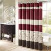 Madison Park Serene Flora Fabric Shower Curtain, mbroidered Transitional Shower Curtains for Bathroom, 72″ x 72″, Red(Red)