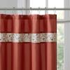 Madison Park Serene Flora Fabric Shower Curtain, mbroidered Transitional Shower Curtains for Bathroom, 72″ x 72″, Red(Spice)