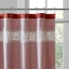 Madison Park Serene Flora Fabric Shower Curtain, mbroidered Transitional Shower Curtains for Bathroom, 72″ x 72″, Red(Spice)