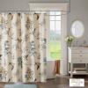 Madison Park Shower Curtain, Bird & Leaf Print, Farmhouse Shower Curtain for Bathroom, Modern Country Bathroom Décor, Machine Washable, Cotton Shower Curtain, Quincy, 72×72″ Khaki