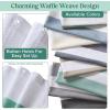 Madison Park Shower Curtain Spa Waffle Weave Stall Shower Curtain for Bathroom 3M Scotchgard Moisture Management, Spa Quality Modern Shower Curtains for Bathroom, Stall 36×72” Taupe(Stripe Aqua)