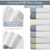 Madison Park Shower Curtain Spa Waffle Weave Stall Shower Curtain for Bathroom 3M Scotchgard Moisture Management, Spa Quality Modern Shower Curtains for Bathroom, Stall 36×72” Taupe(Stripe Indigo Blue)