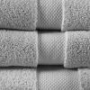 Madison Park Signature Splendor Luxury 100% Cotton Bathroom Towel Set – Soft, Plush 1000 GSM Heavyweight Hotel Quality, Zero Twist, Highly Absorbent, Quick Dry, Multi Sizes, White 6 Piece(Grey)