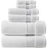 Madison Park Signature Splendor Luxury 100% Cotton Bathroom Towel Set – Soft, Plush 1000 GSM Heavyweight Hotel Quality, Zero Twist, Highly Absorbent, Quick Dry, Multi Sizes, White 6 Piece(White)