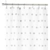 Madison Park Sophie Trendy Shower Curtain with Textured Pom-Poms Accent, Modern Bathroom Décor, Machine Washable Bath Privacy Screen, 72 in x 72 in, Black/White(Blue/White)