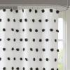 Madison Park Sophie Trendy Shower Curtain with Textured Pom-Poms Accent, Modern Bathroom Décor, Machine Washable Bath Privacy Screen, 72 in x 72 in, Black/White(Black/White)