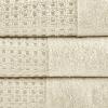 Madison Park Spa Waffle 100% Cotton Luxurious Towel Set, Premium Texture Waffle Weave, Highly Absorbent, Quick Dry, Hotel & Spa Quality Wash Clothes for Bathroom, Assorted Sizes, Seafoam 6 Piece(Ivory)