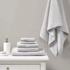 Madison Park Spa Waffle 100% Cotton Luxurious Towel Set, Premium Texture Waffle Weave, Highly Absorbent, Quick Dry, Hotel & Spa Quality Wash Clothes for Bathroom, Assorted Sizes, Seafoam 6 Piece(Grey)