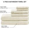Madison Park Spa Waffle 100% Cotton Luxurious Towel Set, Premium Texture Waffle Weave, Highly Absorbent, Quick Dry, Hotel & Spa Quality Wash Clothes for Bathroom, Assorted Sizes, Seafoam 6 Piece(Ivory)