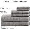 Madison Park Spa Waffle 100% Cotton Luxurious Towel Set, Premium Texture Waffle Weave, Highly Absorbent, Quick Dry, Hotel & Spa Quality Wash Clothes for Bathroom, Assorted Sizes, Seafoam 6 Piece(Charcoal)