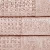 Madison Park Spa Waffle 100% Cotton Luxurious Towel Set, Premium Texture Waffle Weave, Highly Absorbent, Quick Dry, Hotel & Spa Quality Wash Clothes for Bathroom, Assorted Sizes, Seafoam 6 Piece(Pink)