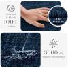 Madison Park Splendor Reversible 100% Cotton Tufted Bathroom Rug-3000 GSM Hotel Quality Luxurious Plush Medium Pile Bath Mat Absorbent, Quick Dry, Shower Room Décor, 20×30 Natural(Navy)
